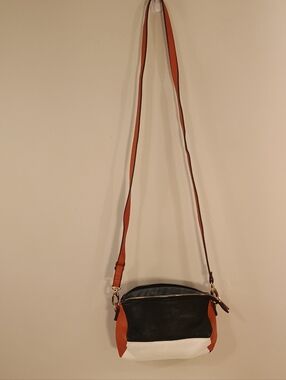 Poverty Flats Y2K Style Color Block White & Brown Mini  Crossbody Bag
